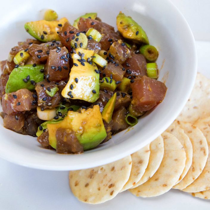 Ahi Tuna Poke with Avocado and Black Sesame Seeds